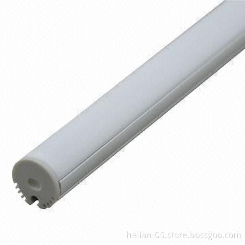 Rounded LED extrusion profile for LED strips with adjustable brackets